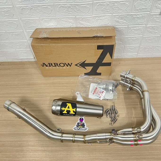 Spesial Knalpot Arrow Prorace Titanium New Logo Original Fullsistem Zx25R Zx4R