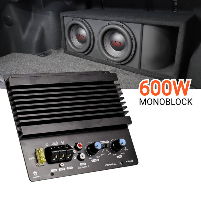 Power amplifier monoblock mobil subwoofer 600 Watt