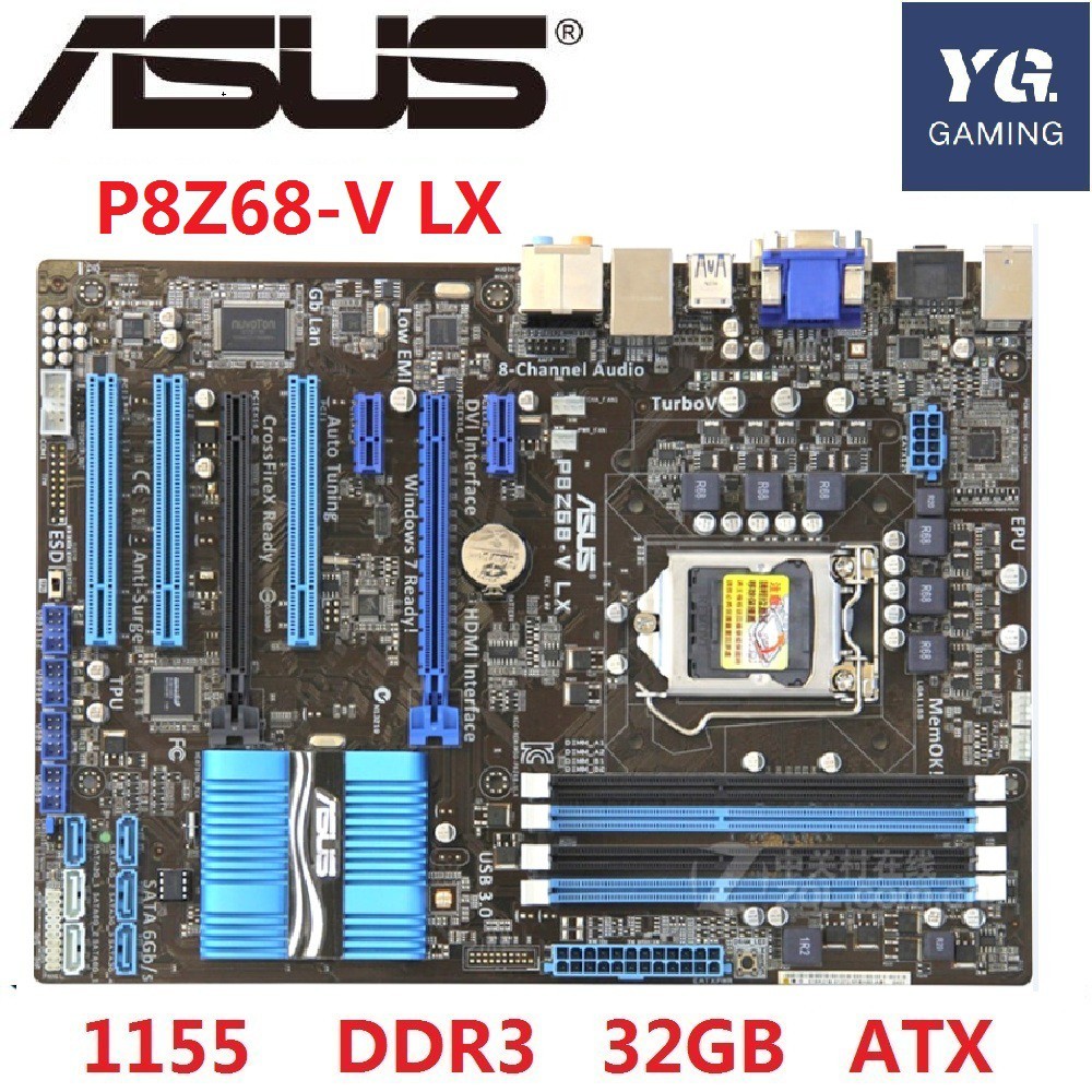 Asus P8Z68-V LX Socket LGA 1155 i3 i5 i7 DDR3 32G ATX UEFI BIOS Mainboard Bekas Asli Dijual |N1sHL5f