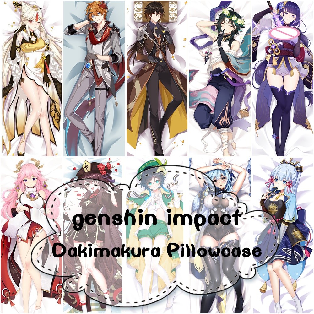 Sarung Bantal Panjang Pria Keren Game Genshin Impact Dakimakura Zhongli Eula Tartaglia Sarung Bantal