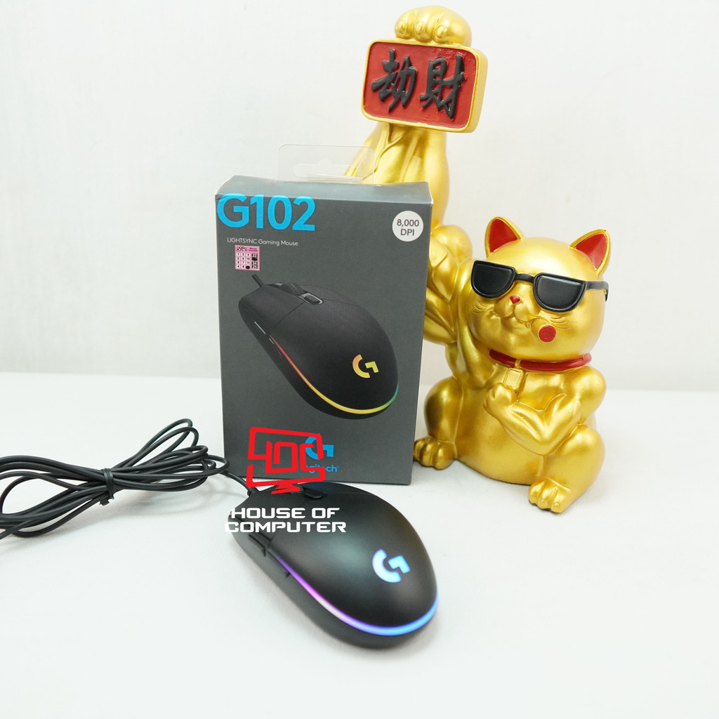MOUSE GAMING LOGITECH G102 RGB LIGHTSYNC WITH MACRO