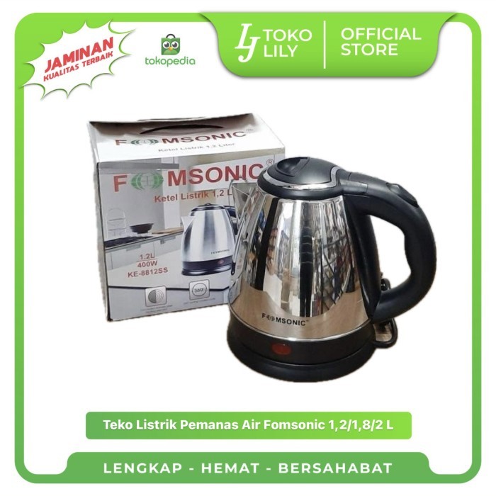 Teko Listrik / Kettle / Pemanas Air Fomsonic Ke-8812Ss-D