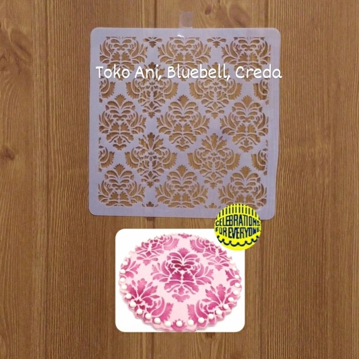 

TERBARU Designer Stencil : Damask Imprint , 15 x 15 cm.