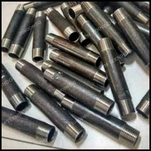 Pipa Nepel Besi Drat 3/4" Inch / Pipa Nepel Carbon Steel (P .20Cm )