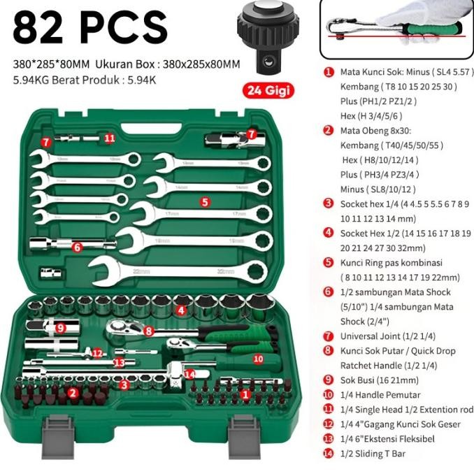 ISKU Tool Kit Set Kunci Sok Set Shocket Set CR-V Toolkit Lengkap '