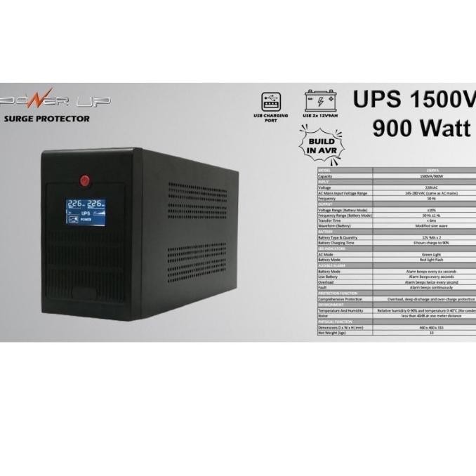 Produk Baru!! Ups Power Up 1500 Backup Komputer Server Cctv Tv Ps Nas Modem Printer