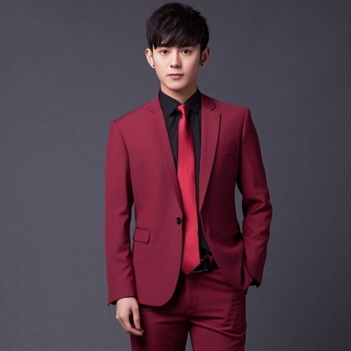 Jas Formal Pria - Jas Kantor - Jas Wisuda - Jas Merah Maron - S