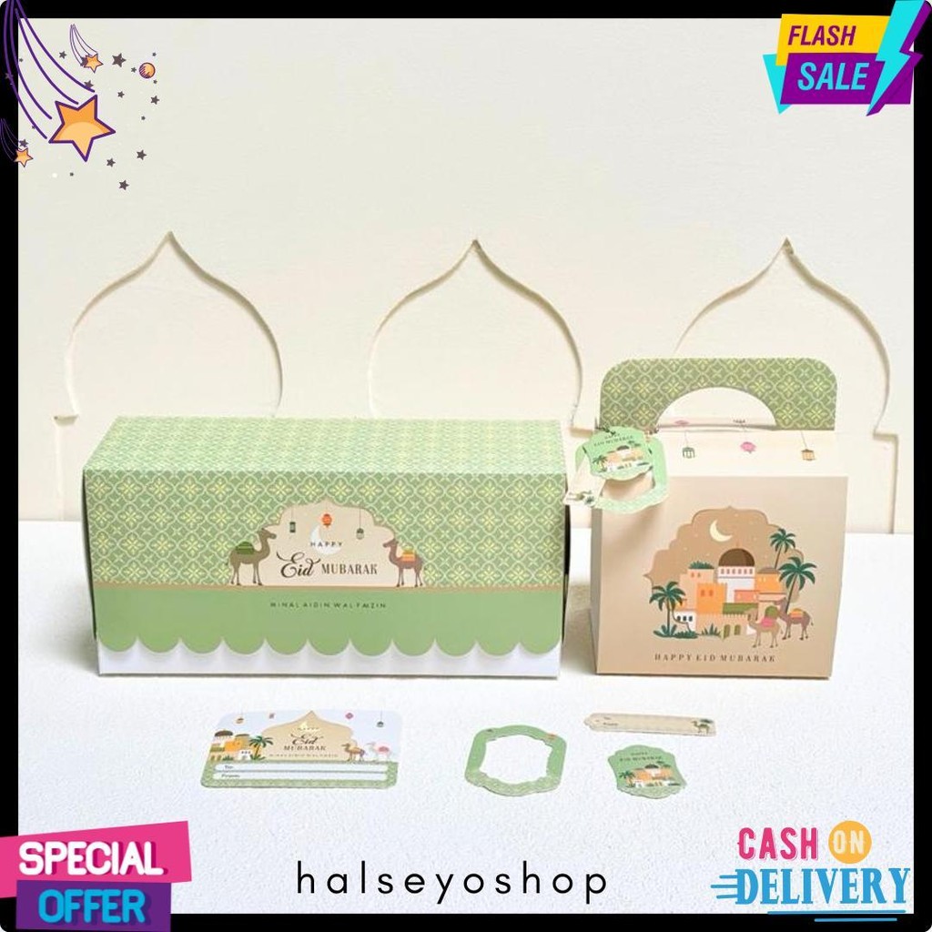 

5 Set Box Tenteng Chana 27.5X9.5X13Cm Box Lebaran Idul Fitri 3 Toples 500/600/800Ml Mr1 Diskon Setengah Harga
