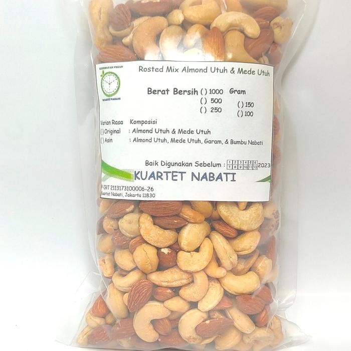 

BARANG TERLARIS 500gr Mix Roasted Almond & Mede Rasa ASIN + Dus + Buble