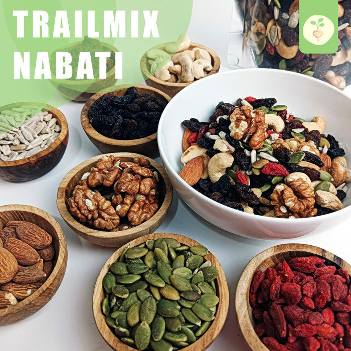 

BARANG TERLARIS TRAIL MIX NABATI 500gr - Almond, Gojiberry, Walnut, Cranberry, Pumpkin Seed, Raisin,