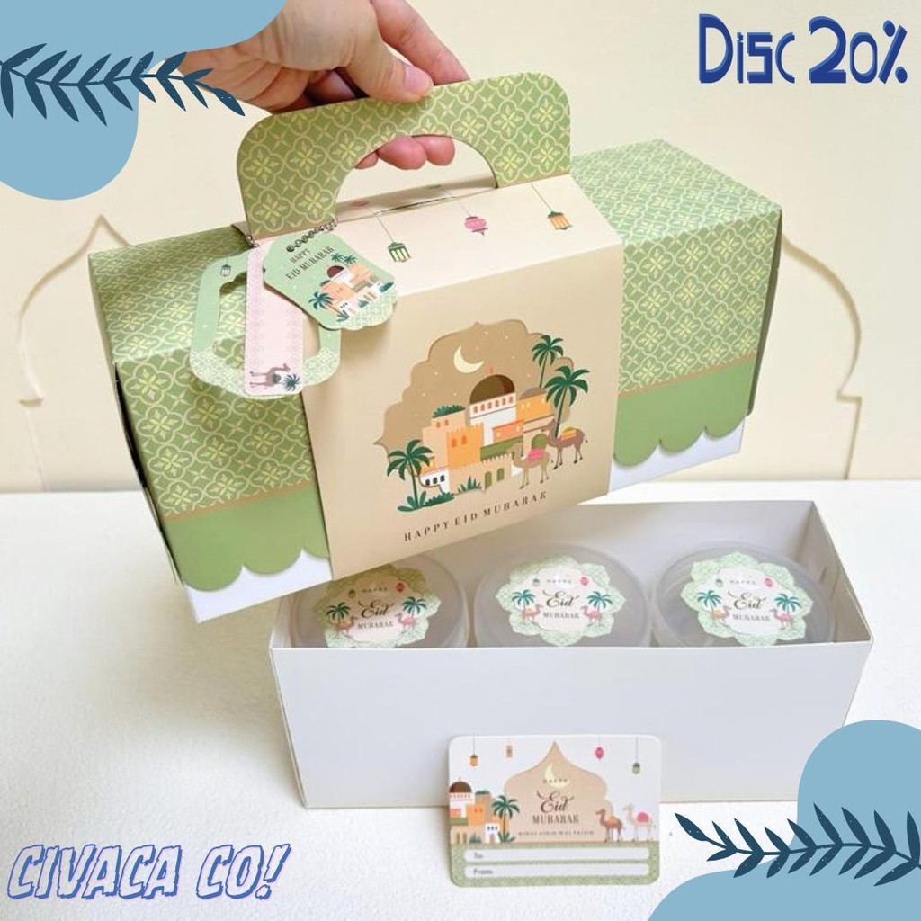 

5 Set Box Tenteng Chana 27.5X9.5X13Cm Box Lebaran Idul Fitri 3 Toples 500/600/800Ml Mr1 Terlaris! Produk Ini Banyak Dicari