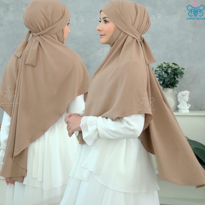 Spesial Afna Mahira French Khimar Bandana Dg Penutup Dagu Jilbab Hijab Syari