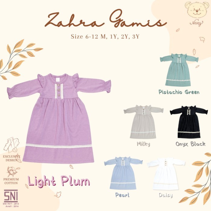NARY-Zahra Gamis-Pakaian Muslim Bayi dan Anak Perempuan
