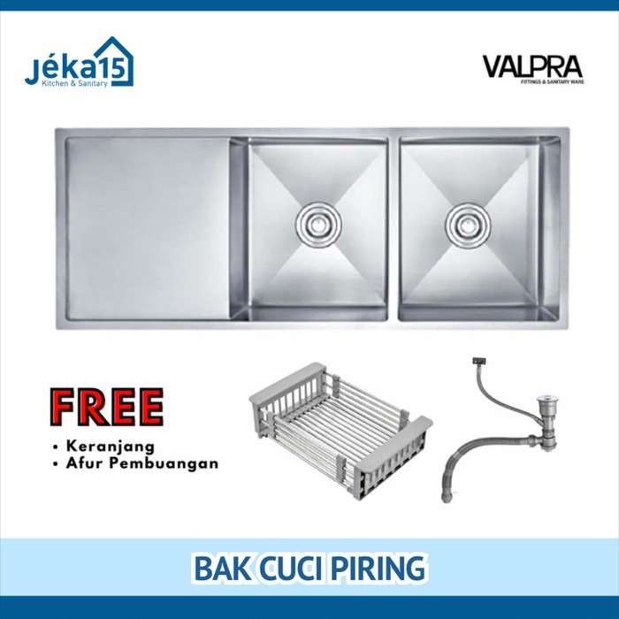 Bak Cuci Piring//Bak Sink//Bcp Minimalis/2 Lubang/Valpra VHE- 12050
