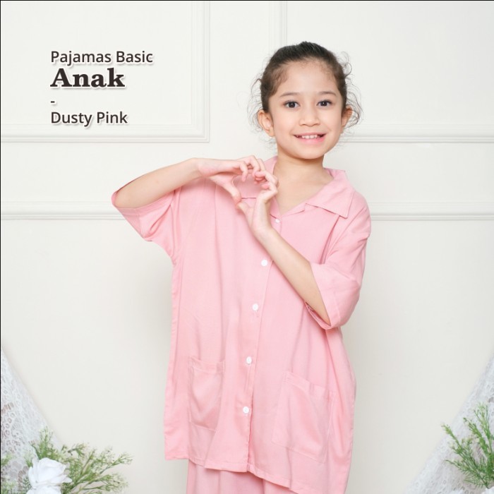 SET BASIC PIYAMA / PAJAMAS KEMEJA RAYON POLOS ANAK