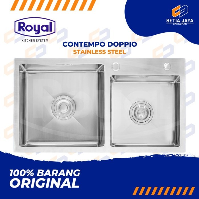 Sink / Tempat / Bak Cuci Piring Royal Stainless Steel Contempo Doppio