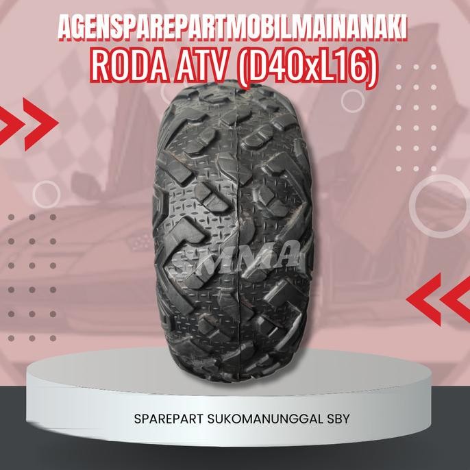 Promo Ban Roda Mobil Mainan Aki Full Karet Ukuran 40cmx16cm Type Besar ATV COD