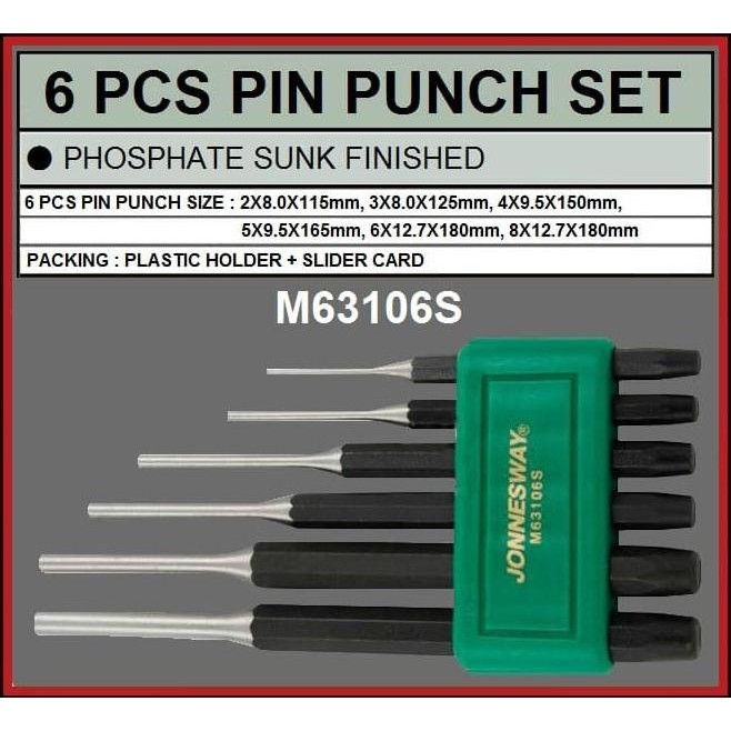 

Terlaris JONNESWAY 6 PCS PIN PUNCH SET ( M63106S ) SALE