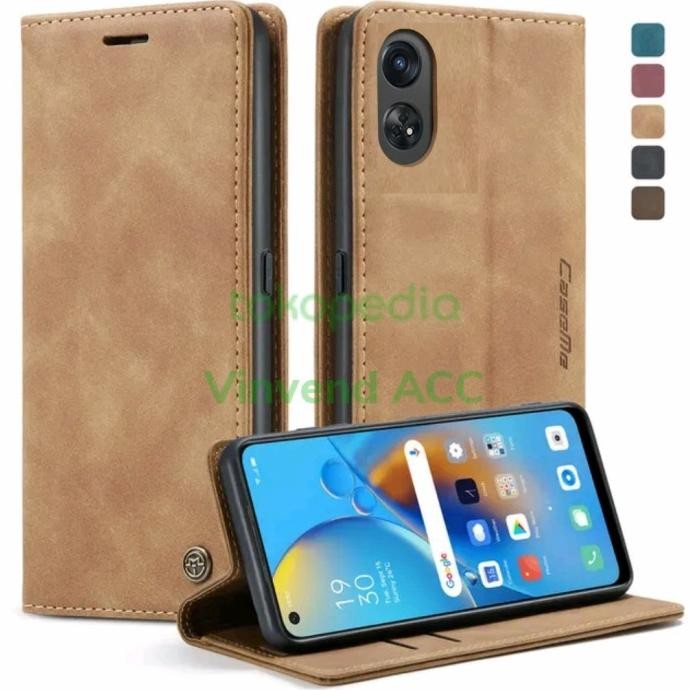 Siap Kirim OPPO RENO 8T 4G Flip Wallet Leather Case Cover Sarung Dompet Caseme
