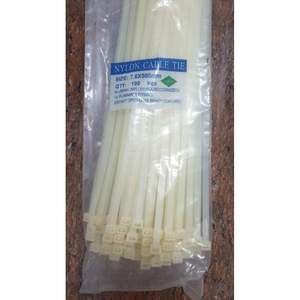 cable ties 50cm putih/ cable ties 500x7.6 PROMO - Putih