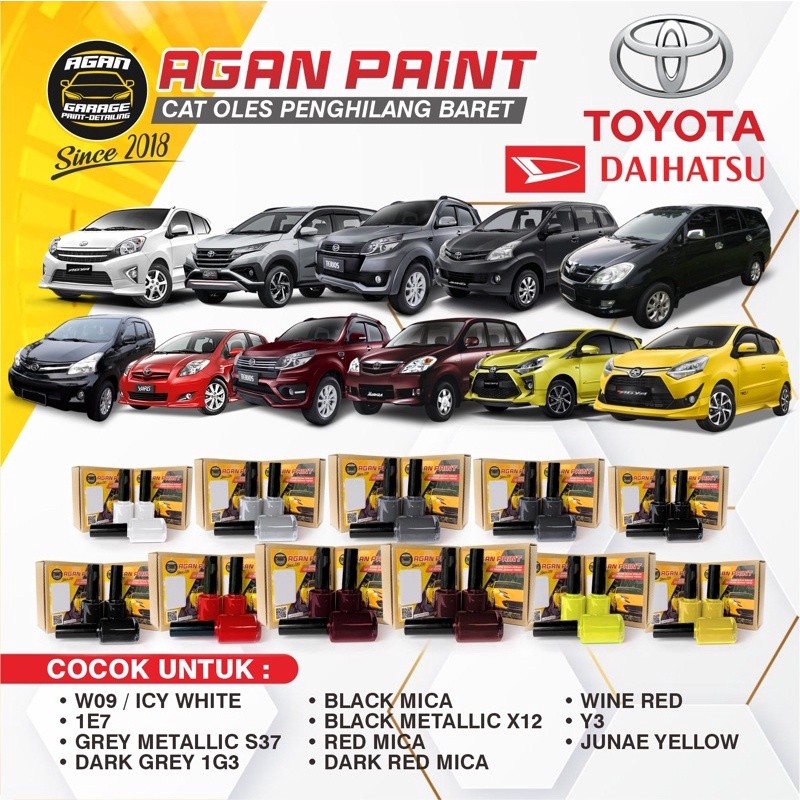 B- Cat penghilang baret TOYOTA & DAIHATSU sigra / fortuner / yaris / avanza / xenia / agya / ayla / 