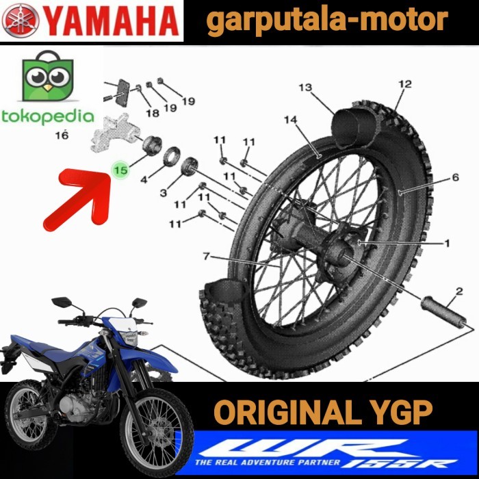 READY STOCK COLLAR WHEEL. B3M-F5383-00 WR155R BOS RODA BELAKANG STD.