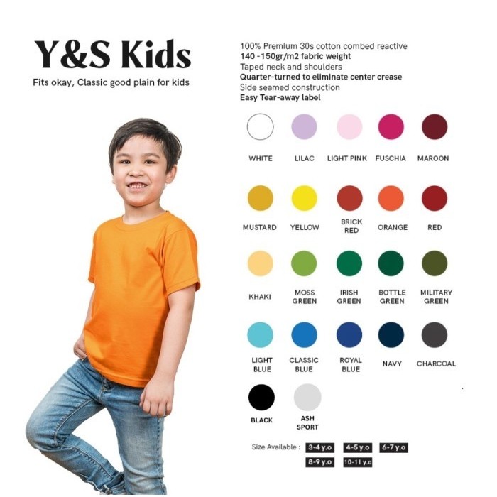 KAOS POLOS ULTRASOFT BASIC ANAK KIDS YARN SPINDLE