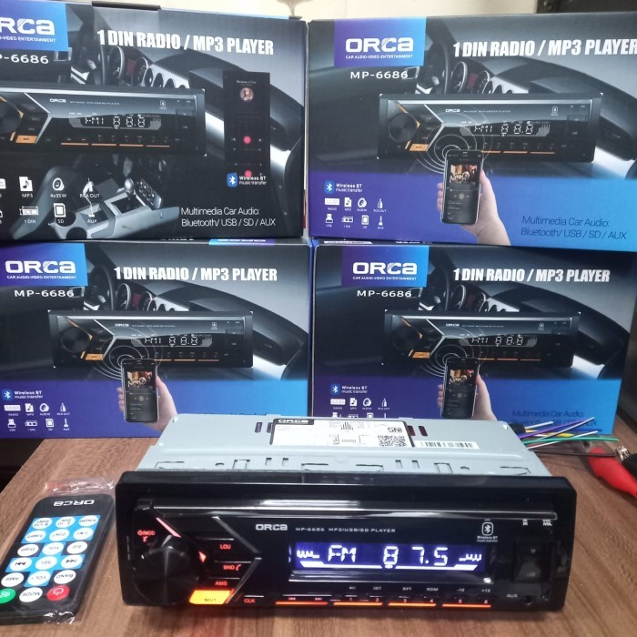 SINGLE DIN ORCA MP 6250 / TAPE SINGLE DIN ORCA USB MP3 RADIO