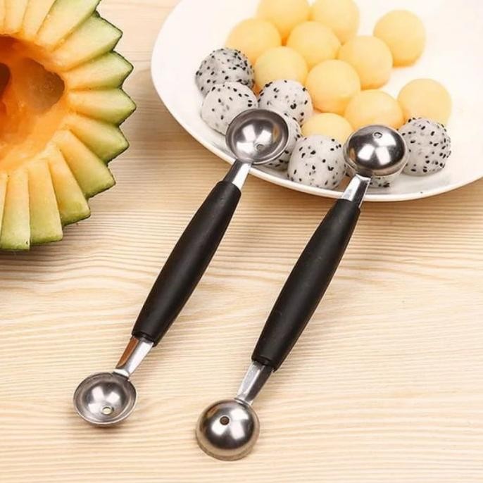 ] Alat Kerokan Buah 2 Sisi Bulat / Cocktail Cetakan Bulat / Cocktail Buah Fruit Baller 2 sisi Bulat 