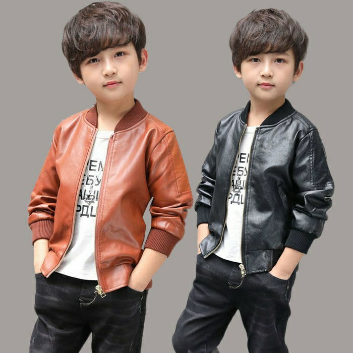 JAKET ANAK LAKI-LAKI KULIT SINTETIS UMUR 4 SAMPAI 12 TAHUN CRH 0039