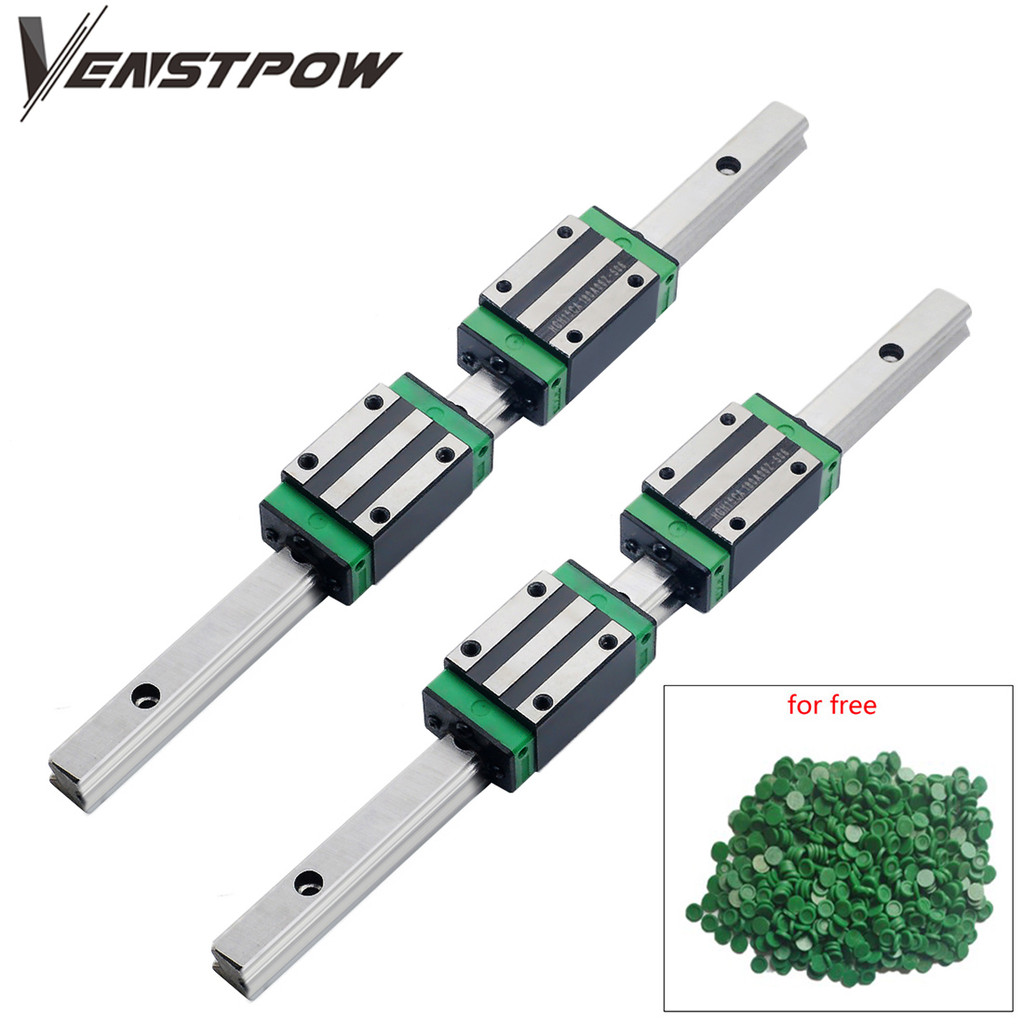 HRN HGR20 linear rail CNC square guide linear rail 2pcs HGR20 linear guide + 4pcs HGH20CA Flang Slid