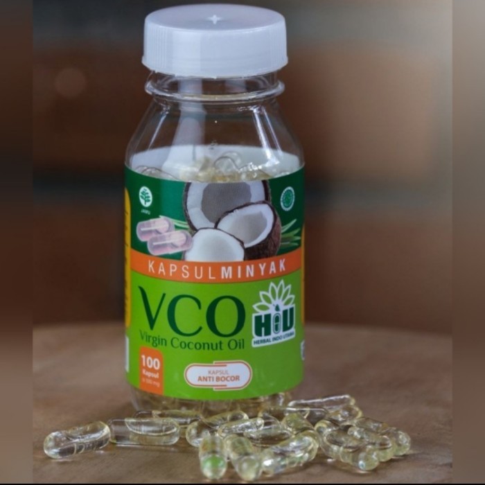 

ORIGINAL HIU Kapsul Minyak VCO Virgin Coconut Oil Isi 100 PREMIUM