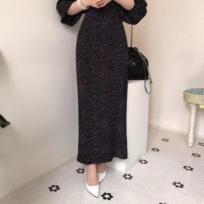 D24 long dress gamis model kimono lengan panjang v neck Casual Wanita Terlaris