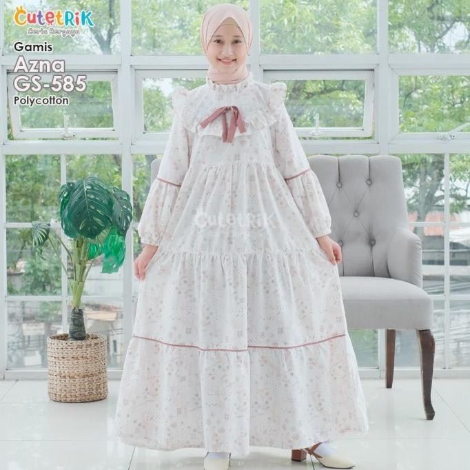 (5 tahun sd Dewasa) GS 585 Baju Muslim Gamis Anak Remaja Dewasa Cutetrik Azna Katun Dress