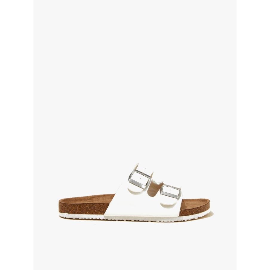 Sale Rubi - Sandal Wanita - Rex Double Buckle Slide - White Texture