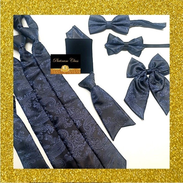 Dasi navy biru dongker batik pria platinum class bahan sutra premium