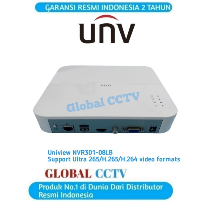 NEW UNIVIEW NVR301-08LB NVR 8 CHANNEL UNV 2MP / NVR 8 CHANNEL UNIVIEW 2MP