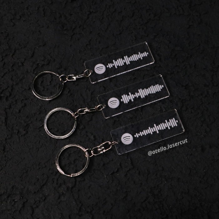 Custom Gantungan Kunci Label Spotify Barcode Akrilik Keychain Acrylic