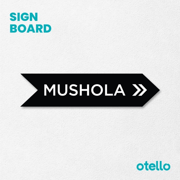 Signage Mushola Label Tulisan Arah Musholla Papan Akrilik Print