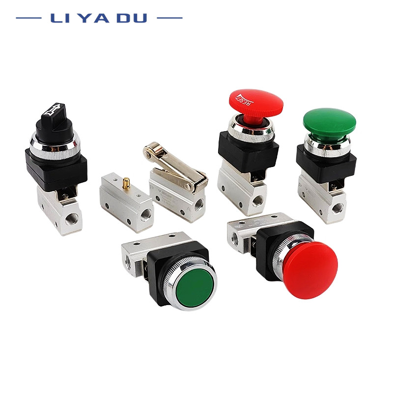 HWG 10pcs Push Button Pneumatic Mechanical Valve MOV-01 MOV-02 MOV-03 03A Manual Valve Air Switch Co