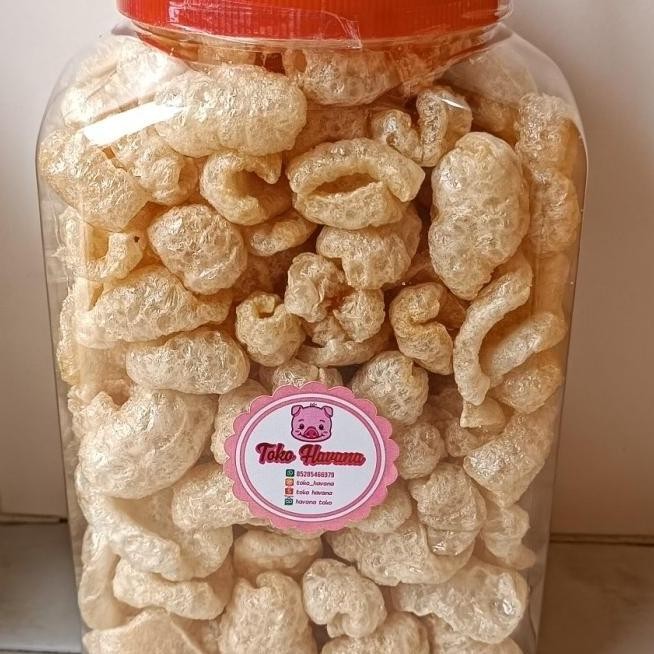 

Kerupuk Kulit Babi Kerubi Garing Gurih Renyah Kerupuk B2 Toples 4liter PS