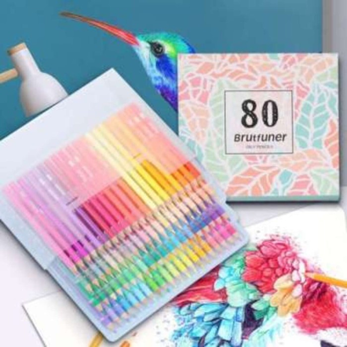 

Brutfuner Pencil Warna/ Oil base Artist Color Pencil Set 80clr macar
