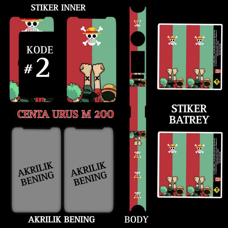 

Premium Cut - Stiker Inner Satu Paket M200 2 Garskin Stiker / Case Custom Terlaris 2PCS/ Fullbody