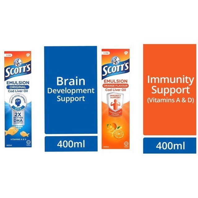 Scott's Scott Emulsion Cod Liver Oil DHA 400ml Singapore