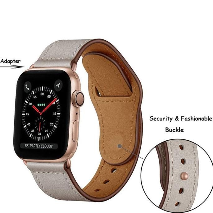 [PROMO][FREE ONGKIR] Strap apple watch single tour / tali jam kulit iwatch IWO 8 classic [TERMURAH][