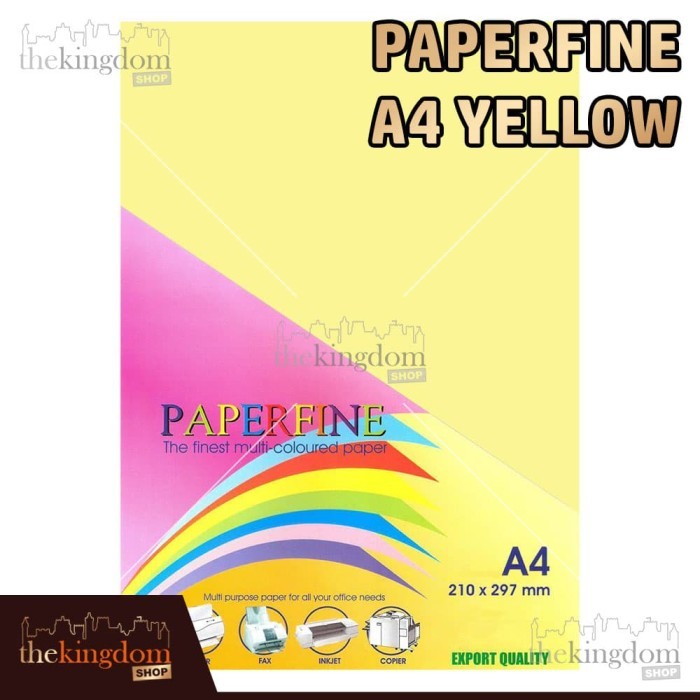 

Paperfine Kertas HVS Warna A4 Yellow Kuning Muda / Isi 100 Lembar 160