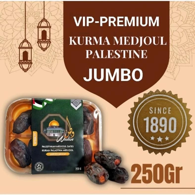 

KURMA MEDJOUL JUMBO @ 250 Gr VIP PREMIUM QUALITY WATAN PALESTINA