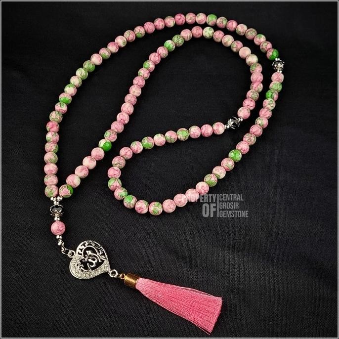 Tasbih 99 Batu Pirus Pink Nevada Tasbeh Wanita Souvenir Pernikahan Terlaris