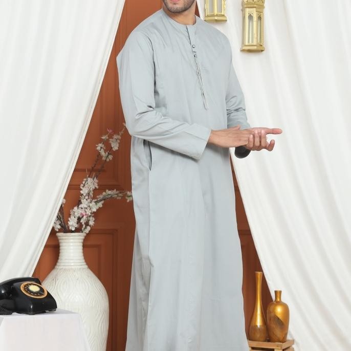 gamis pria jubah omani T.pjg jubah oblong jubah assyauqie Terlaris