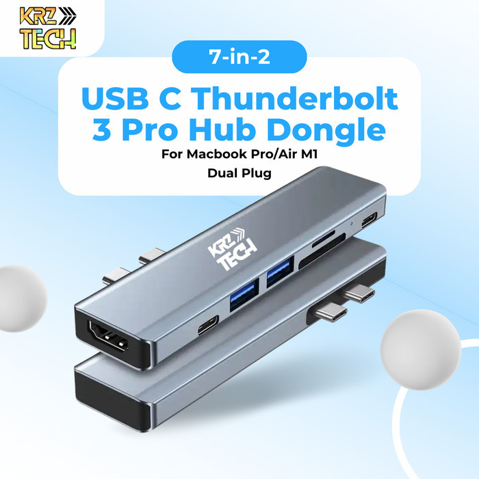 7 In 2 Usb C Thunderbolt 3 Pro Hub Dongle For Macbook Pro/Air M1 New